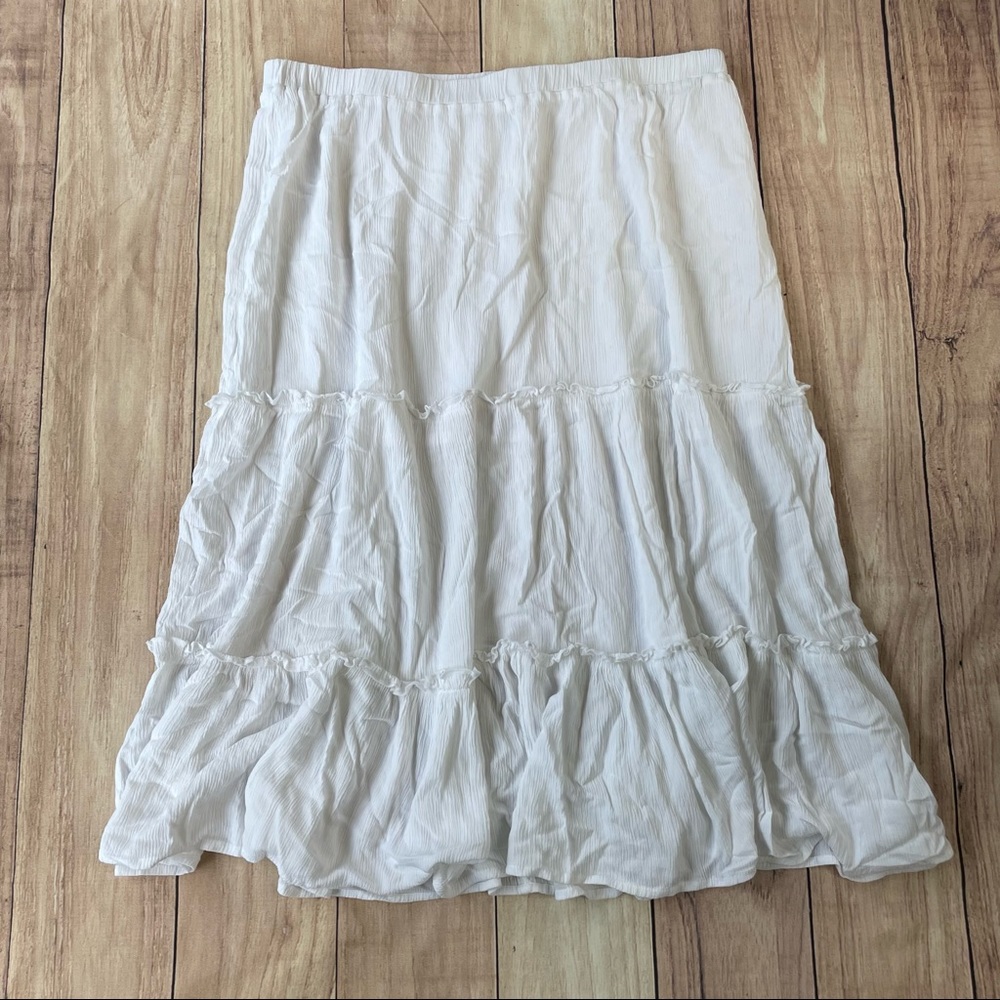 White Crinkle Boho Skirt EUC!
